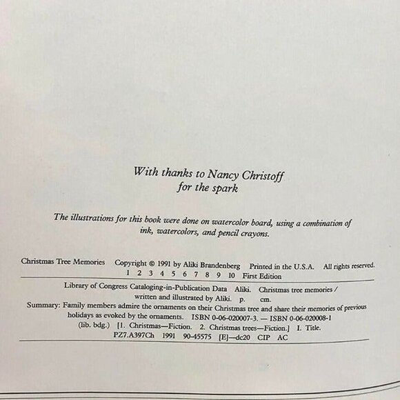 Vintage 1991 First Edition Christmas Tree Memories by Aliki Children’s Book - Picture 2 of 6